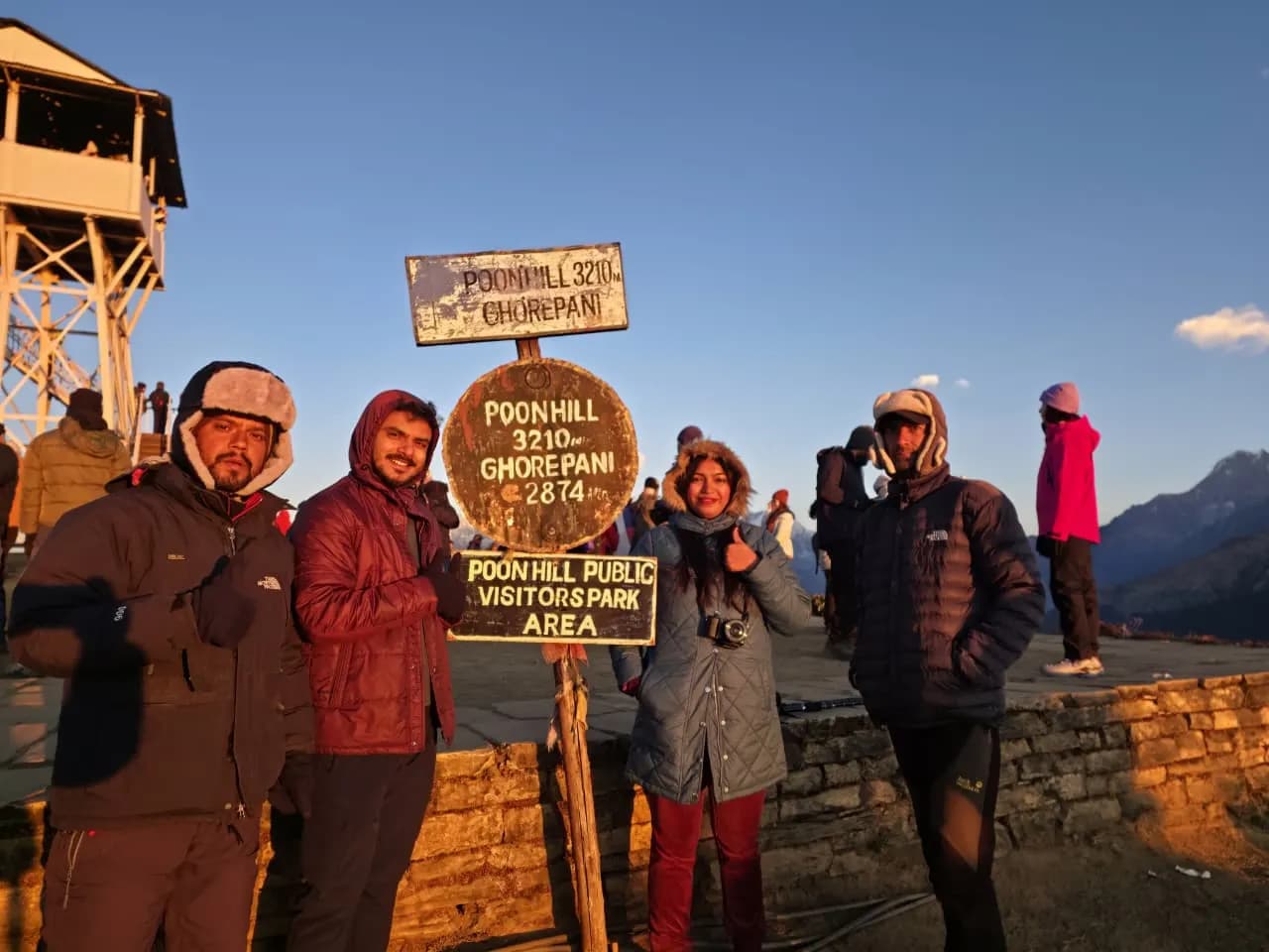 Trekkers enjoying the view from Ghorepani view point