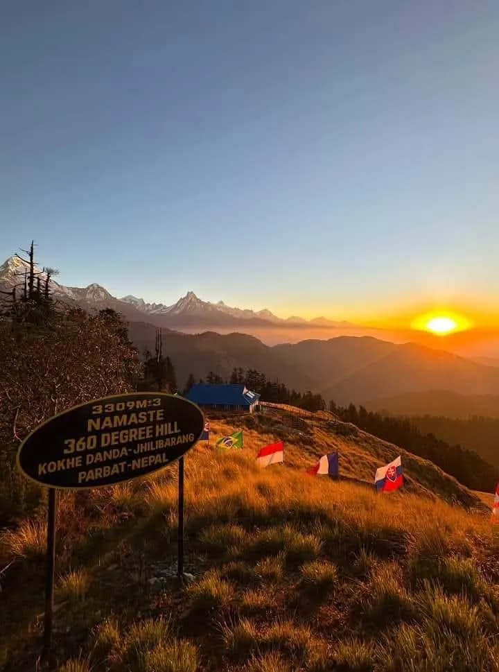 Sunset view from kokhe danda