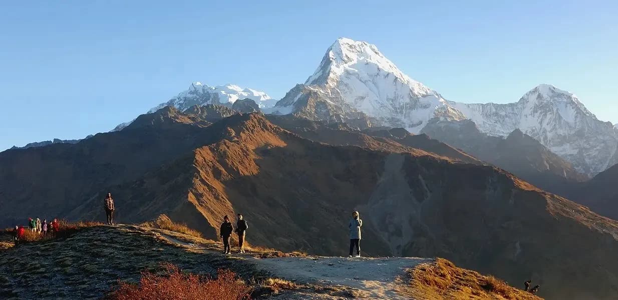A landscape shot of mounains taken during khopra trek